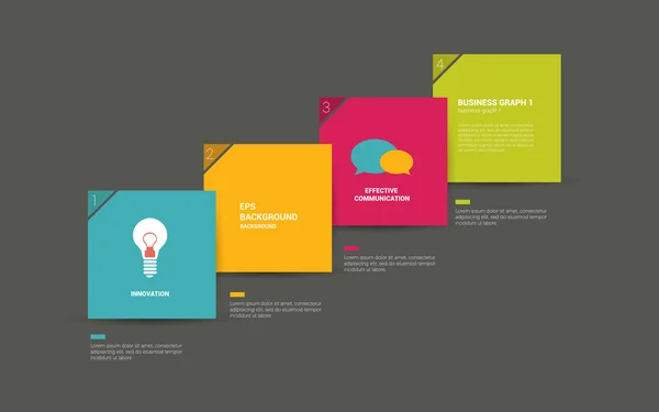 Diagramma a rettangolo piatto per infografica. Grafico del modulo vettoriale . — Vettoriale Stock