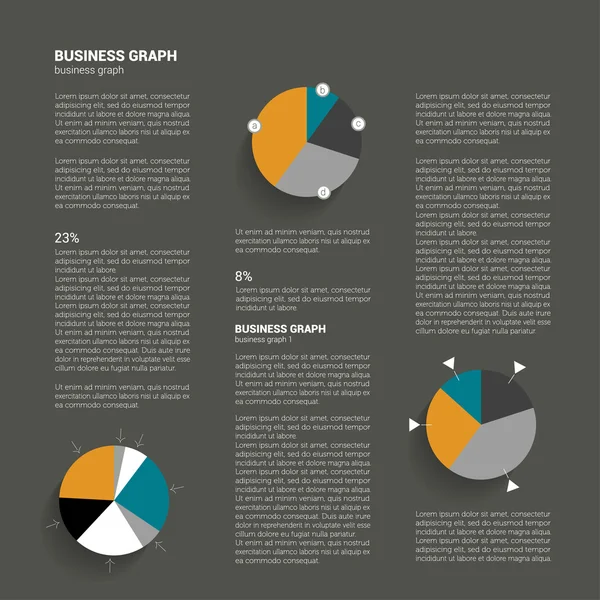 Modern platt sidlayout med text och diagram diagram. — Stock vektor