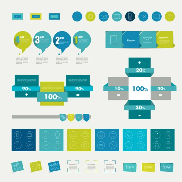 Set infographics sjablonen. — Stockvector