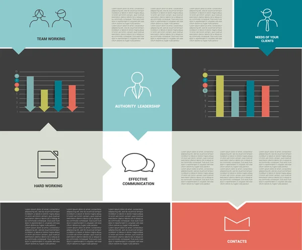 Vierkante sjabloon diagram. platte vector tab. infographic. — Stockvector