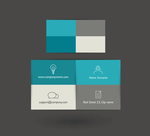 Плоский дизайн визитки. Простая минималистическая концепция. Векторный фон . — стоковый вектор