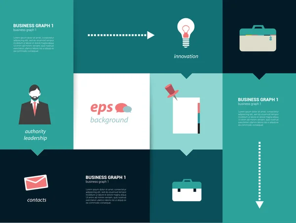 Diagrama de modelo quadrado. Guia vetorial plano. Infográfico . — Vetor de Stock