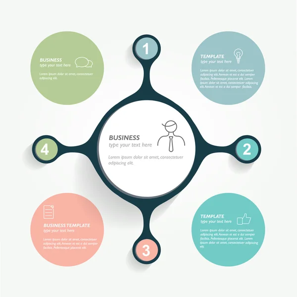 Runde Infografik-Vorlage. Netzwerk-Banner. Vektor. — Stockvektor