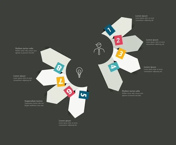 Modelo de seta. Infográfico preto. Vetor . — Vetor de Stock