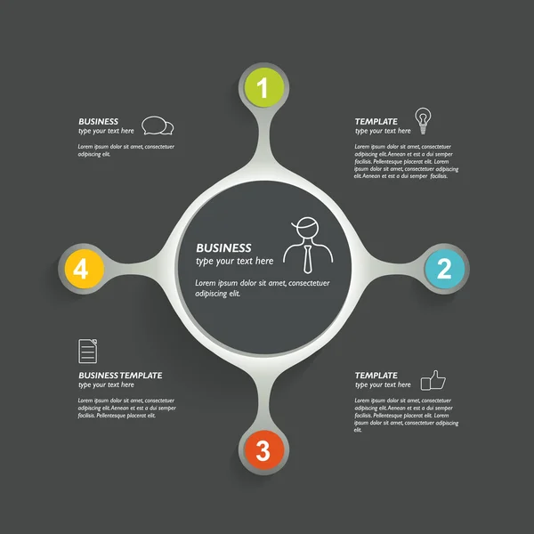 Modelo de seta. Infográfico preto. Vetor . — Vetor de Stock