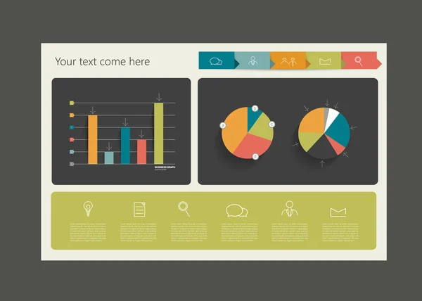 Plantilla de banner plano vectorial minimalista para imprimir o página web. Cuadro de infografías . — Archivo Imágenes Vectoriales