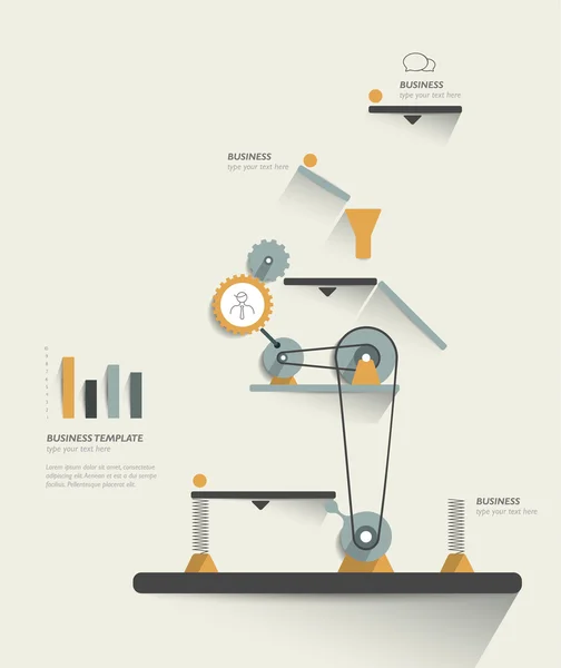 Przeniesienie pracy mechanizmu. infografiki roboty diagramu. Ilustracja wektorowa. — Wektor stockowy