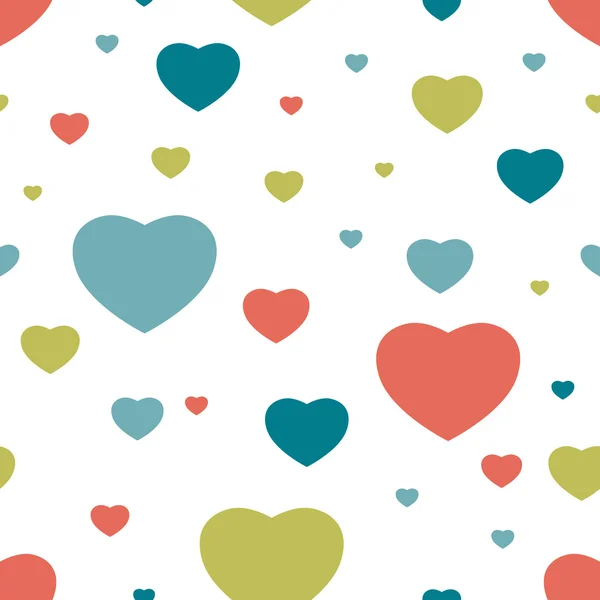 Heart seamless pattern. Simply flat background. Vector. — Stock Vector