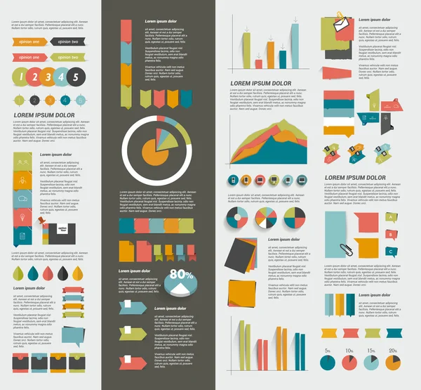 Grande serie di elementi infografici piatti. Modello di layout. Vettore . — Vettoriale Stock