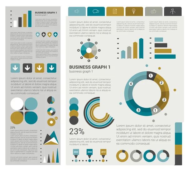 Colección de elementos planos de infografía. Plantilla de conjunto colorido . — Vector de stock