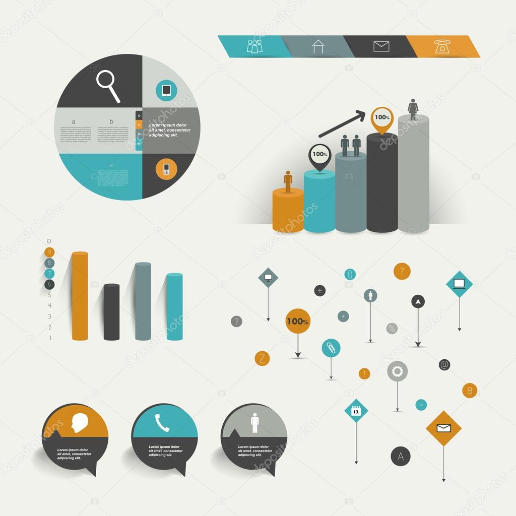 Infographics elements Folder with diagrams