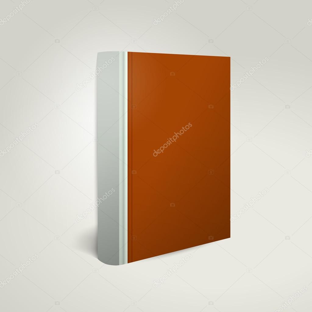 Book cover template standing on light background.