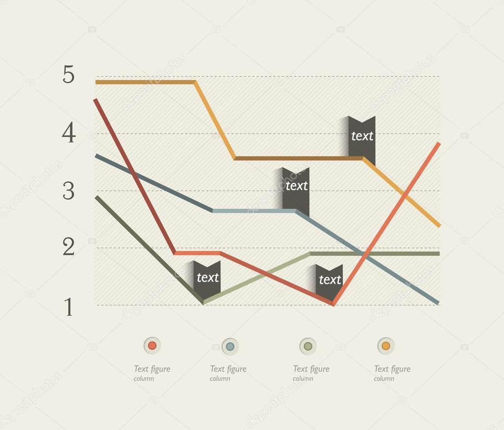 Example of business lined design graph. Infographics chart.