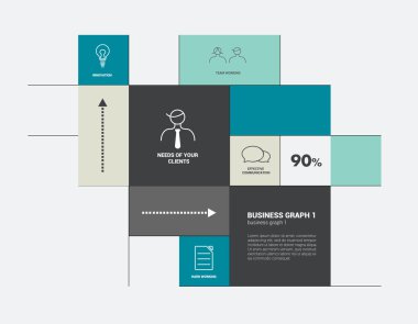Renkli kutu diyagramı. Infographics modülü grafik.