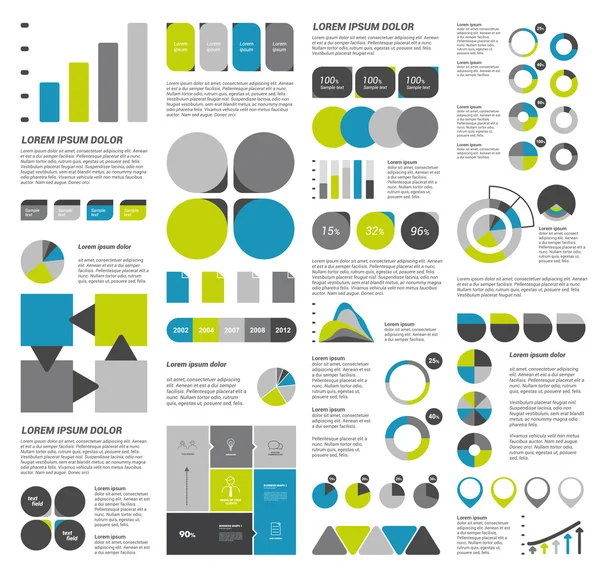 Big set of flat infographic elements. Layout template. Vector. — Stock Vector