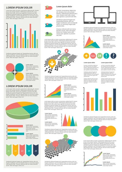 Big set of flat infographic elements. Layout template. Vector. — Stock Vector