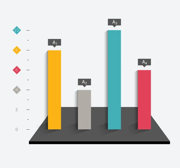 Example of business flat design graph. Infographics chart. — Stock Vector