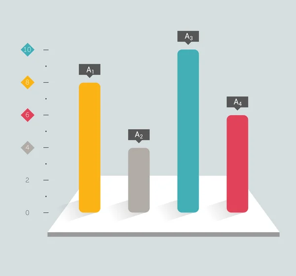 Example of business flat design graph. Infographics chart. — Stock Vector