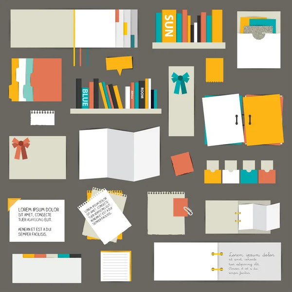 Gran conjunto de pegatinas de recordatorio plano. Conjunto infográfico . — Archivo Imágenes Vectoriales