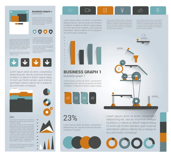 Big set of flat infographic elements. Layout template. Vector. — Stock Vector