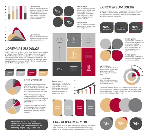 Grote reeks van platte infographic elementen. lay-out sjabloon. vector. — Stockvector