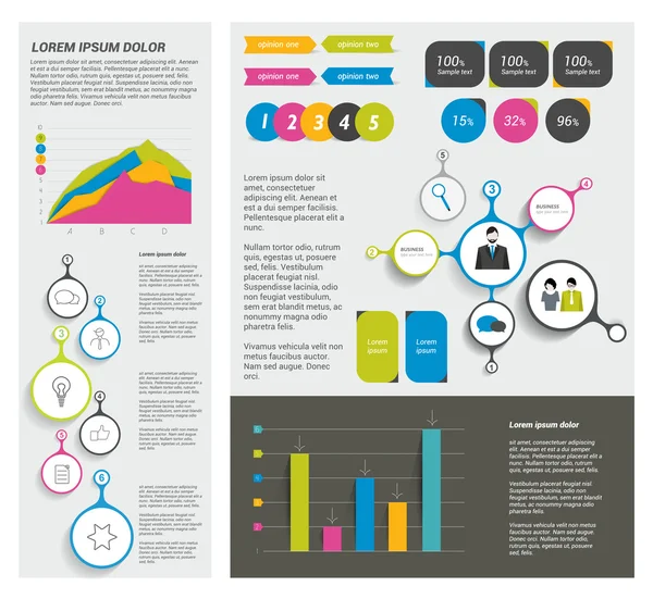 Grande serie di elementi infografici piatti. Modello di layout. Vettore . — Vettoriale Stock