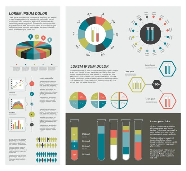 Grande serie di elementi infografici piatti. Modello di layout. Vettore . — Vettoriale Stock