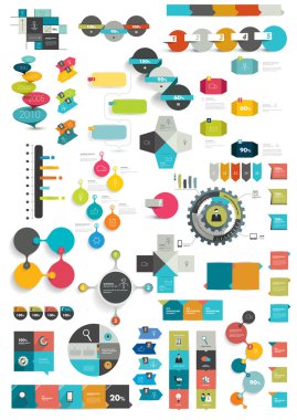 bilgi grafik düz tasarım diyagramları koleksiyonları.