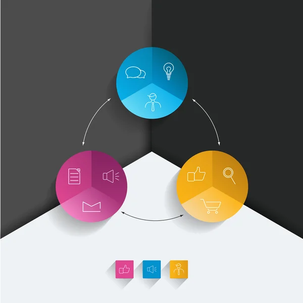 Plantilla redonda. Diagrama de infografía . — Archivo Imágenes Vectoriales