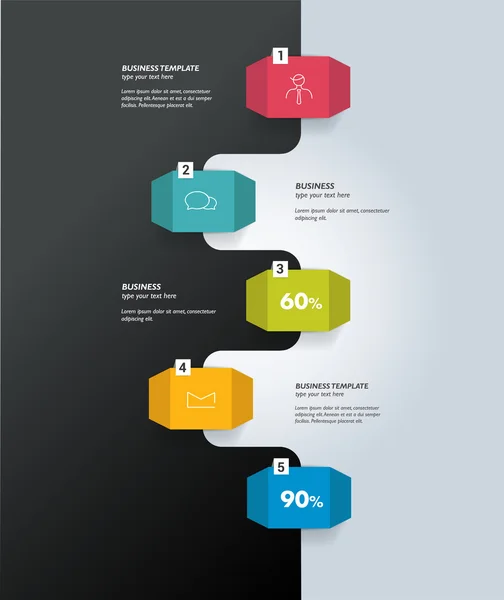 Linia czasu. Szablon krok po kroku. Infografika. — Wektor stockowy