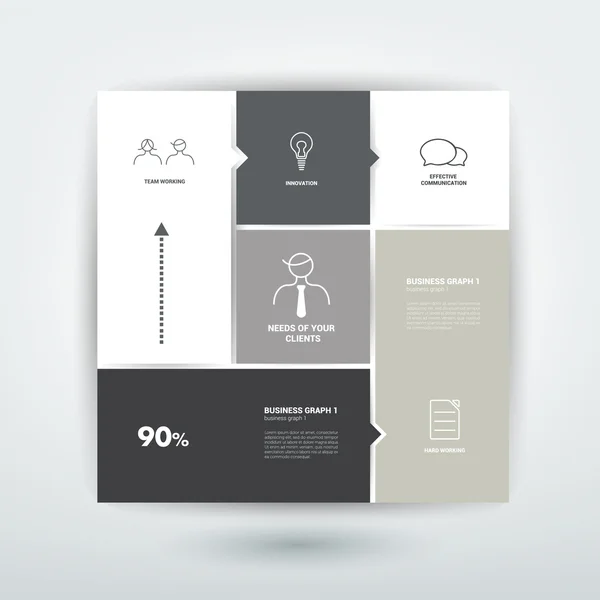 Conceptuele platte sjabloon. Gewoon tabblad regeling voor infographic. — Stockvector