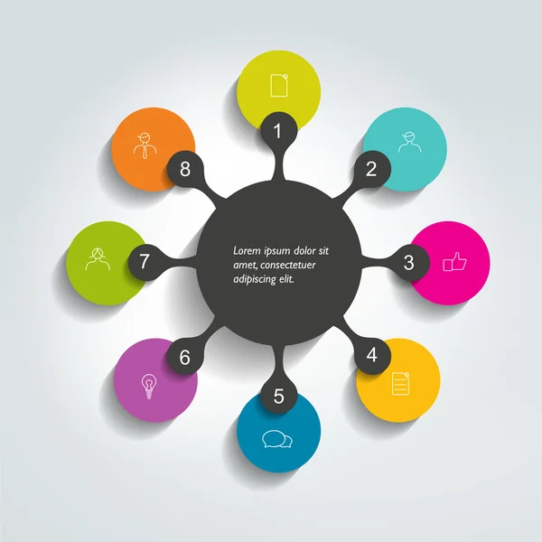 Diagrama de fluxograma, esquema. Elemento infográfico. — Vetor de Stock