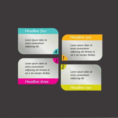 Numaralandırılmış şablon, düzen. Infographic öğesi.