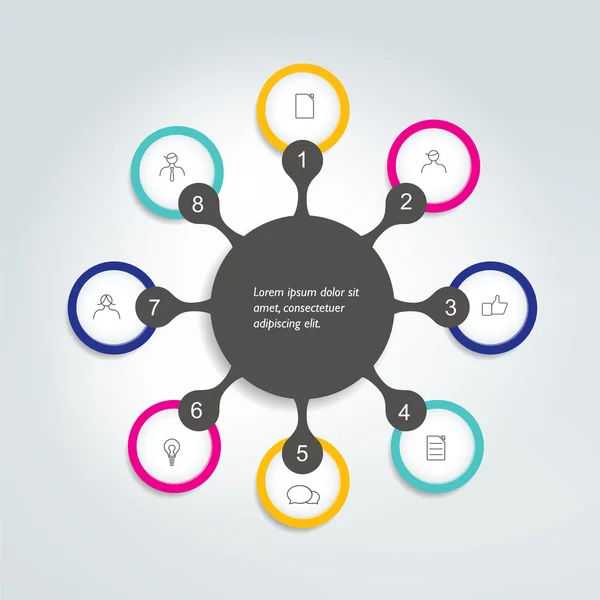 Diagrama de voz de círculo conectado. vector. Infografía . — Archivo Imágenes Vectoriales