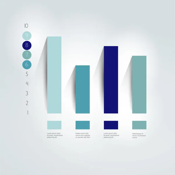 Plattegrond, grafiek. Gewoon bewerkbaar in kleur. Infografische elementen. — Stockvector