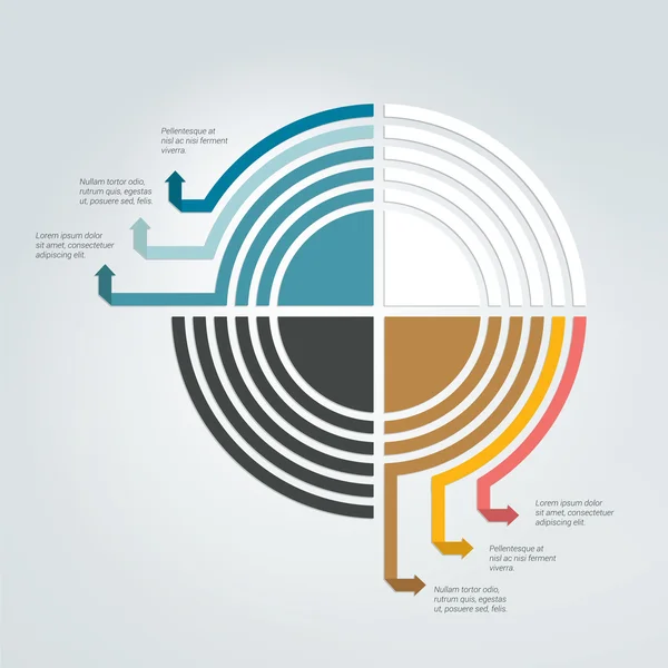 Runde Vorlage. Kreisdiagramm, Schema. Elemente der Infografik. — Stockvektor