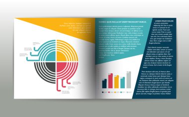 Booklet page. Magazine layout for infographics. Web template. clipart
