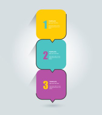 Numaralandırılmış şablonu. Infographics öğeleri.