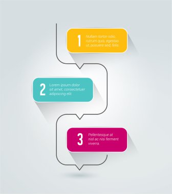 Numaralandırılmış şablonu. Infographics öğeleri.