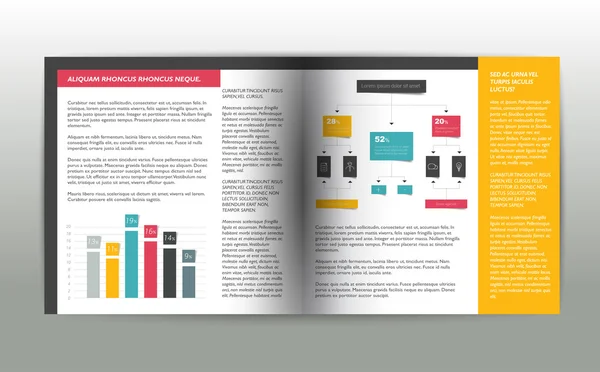 Página del folleto. Diseño de revista para infografías. Plantilla web . — Vector de stock