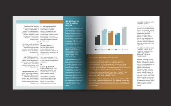 Booklet page. Magazine layout for infographics. Web template.