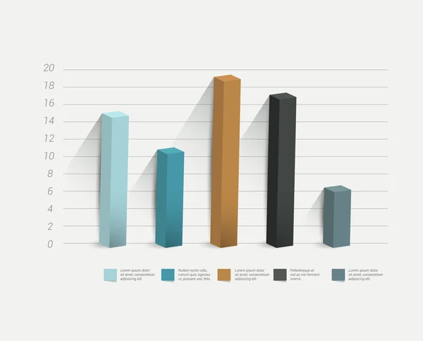 Graphique, graphique. Tout simplement modifiable par couleur. Éléments infographiques . — Image vectorielle