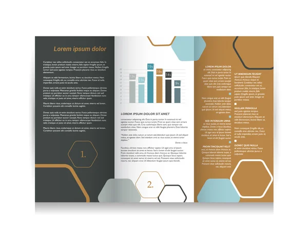 Brochure design template. Tri-fold document. — Stock Vector