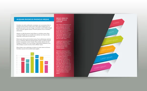 Bücherseite. Magazin-Layout für Infografiken. Web-Vorlage. — Stockvektor