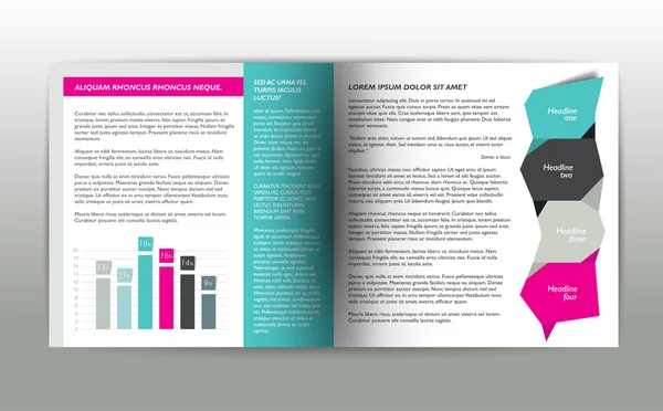 Página do livreto. Layout de revista para infográficos. Modelo Web . — Vetor de Stock