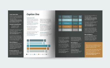 Booklet, flyer page. Magazine layout for infographics. Web template. clipart