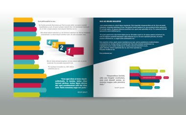 Booklet, flyer page. Magazine layout for infographics. Web template. clipart