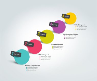 Adım adım şablon tarafından. Numaralandırılmış grafik. Infographic öğesi.