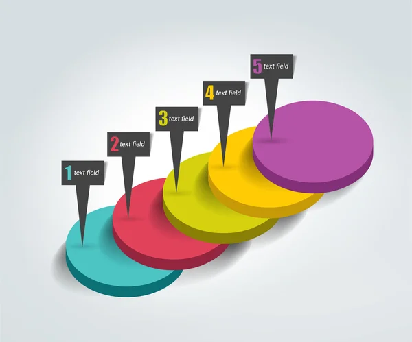 Modelo passo a passo. Gráfico numerado. Elemento infográfico . — Vetor de Stock