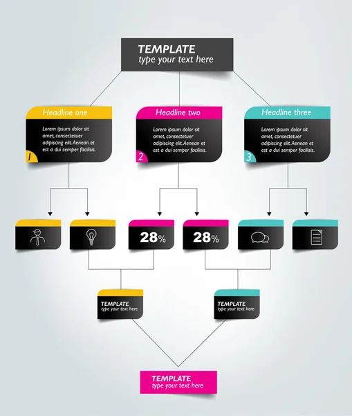 Grafico di flusso, schema. Alelemento algoritmo infografico . — Vettoriale Stock